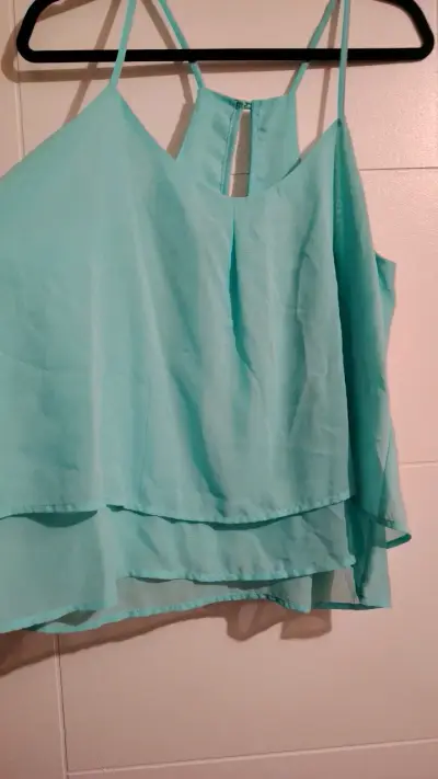 Blusa sin mangas turquesa con tirantes - miniatura 2