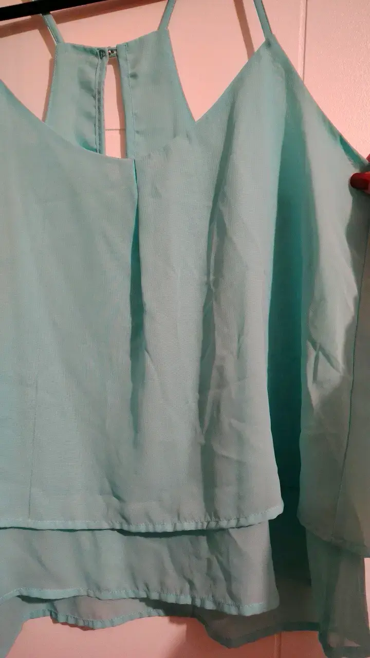 Blusa sin mangas turquesa con tirantes - 3