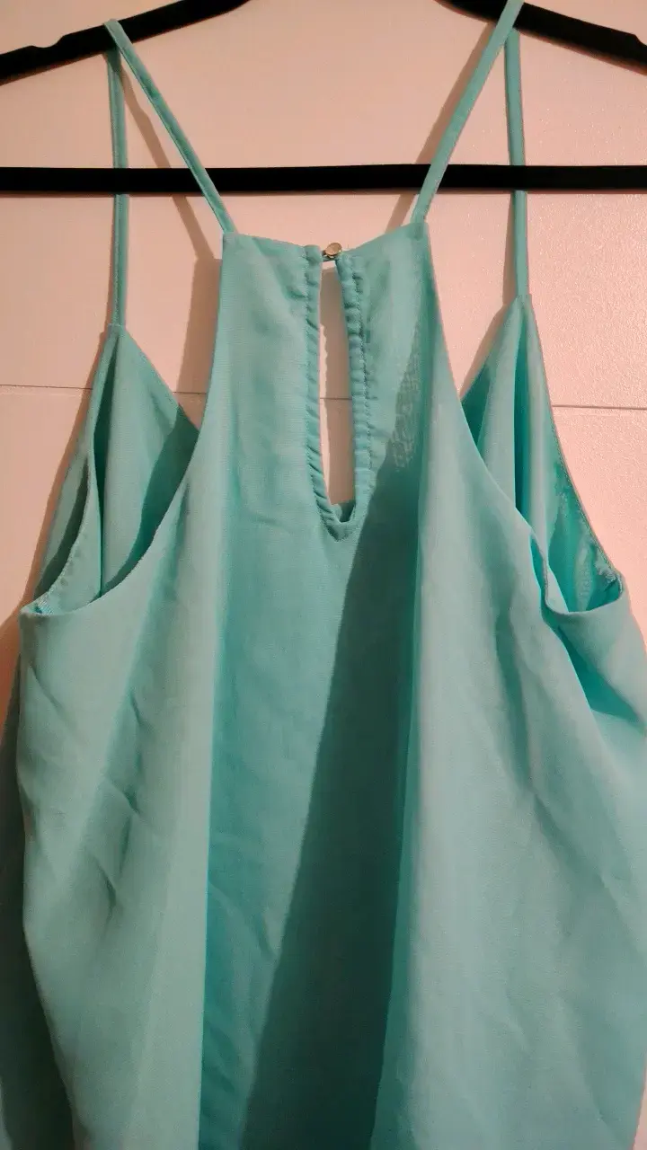 Blusa sin mangas turquesa con tirantes - 4