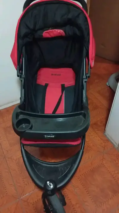 Coche de bebé rojo Bebesit plegable - miniatura 4