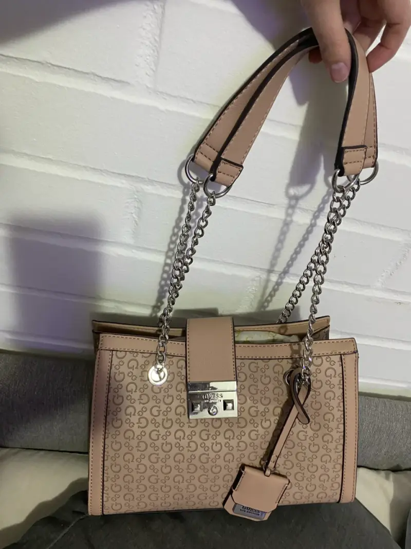 Bolso de mano Guess beige con logo - 2