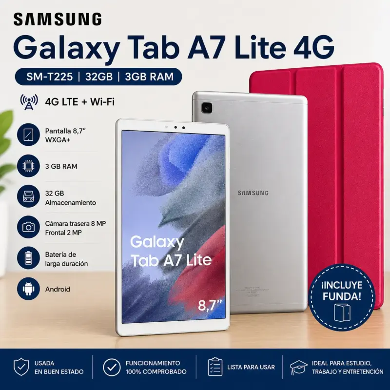 Samsung Galaxy Tab A7 Lite 4G con funda - 1
