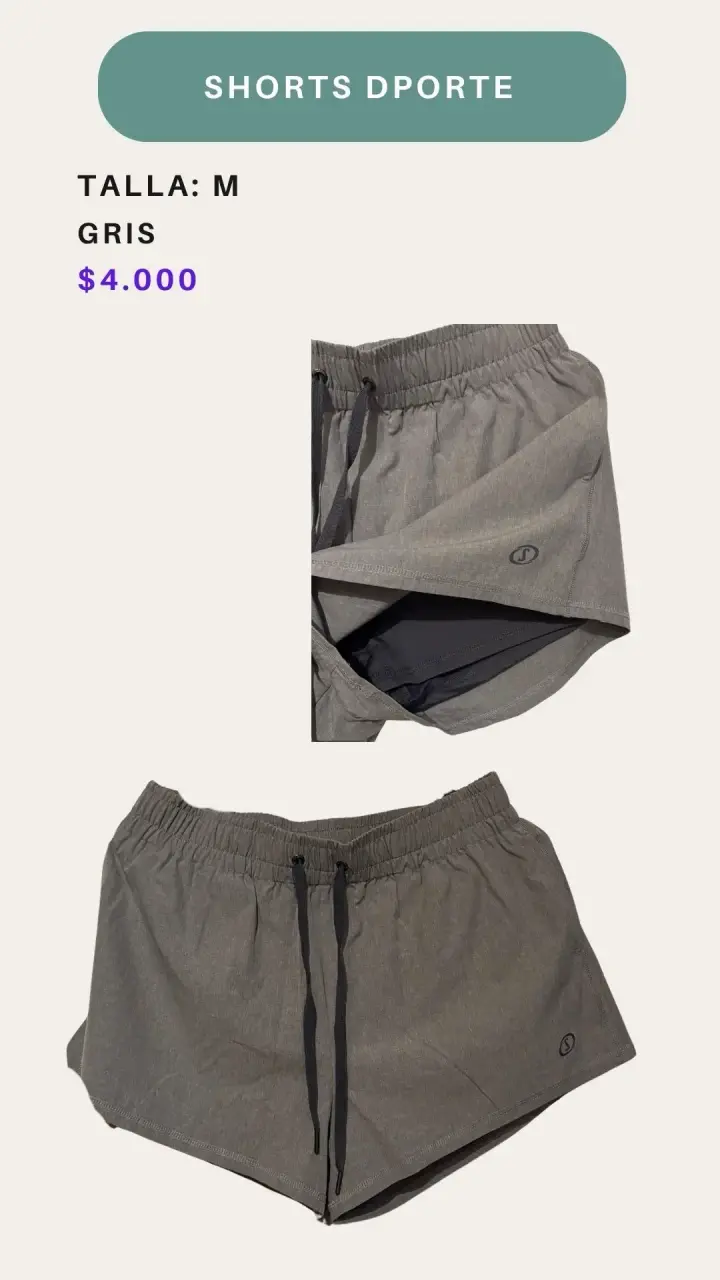 Shorts deportivos grises talla M