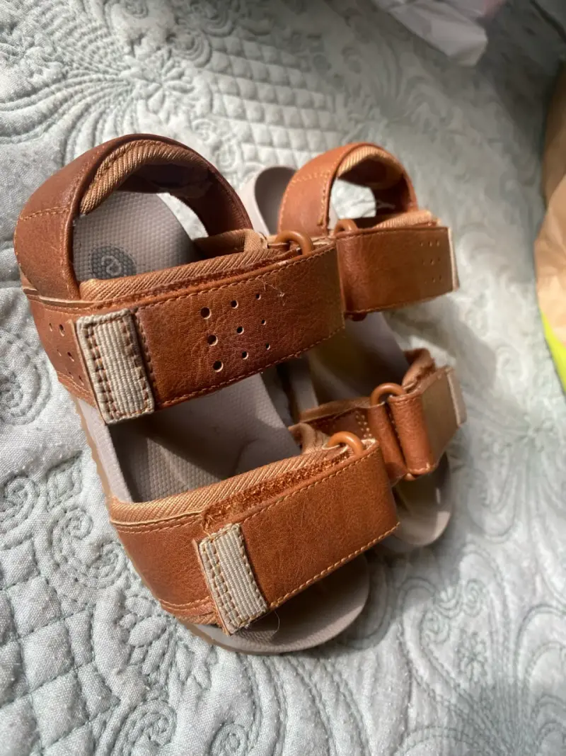 Sandalias de cuero Colloky marrón para niños - 1