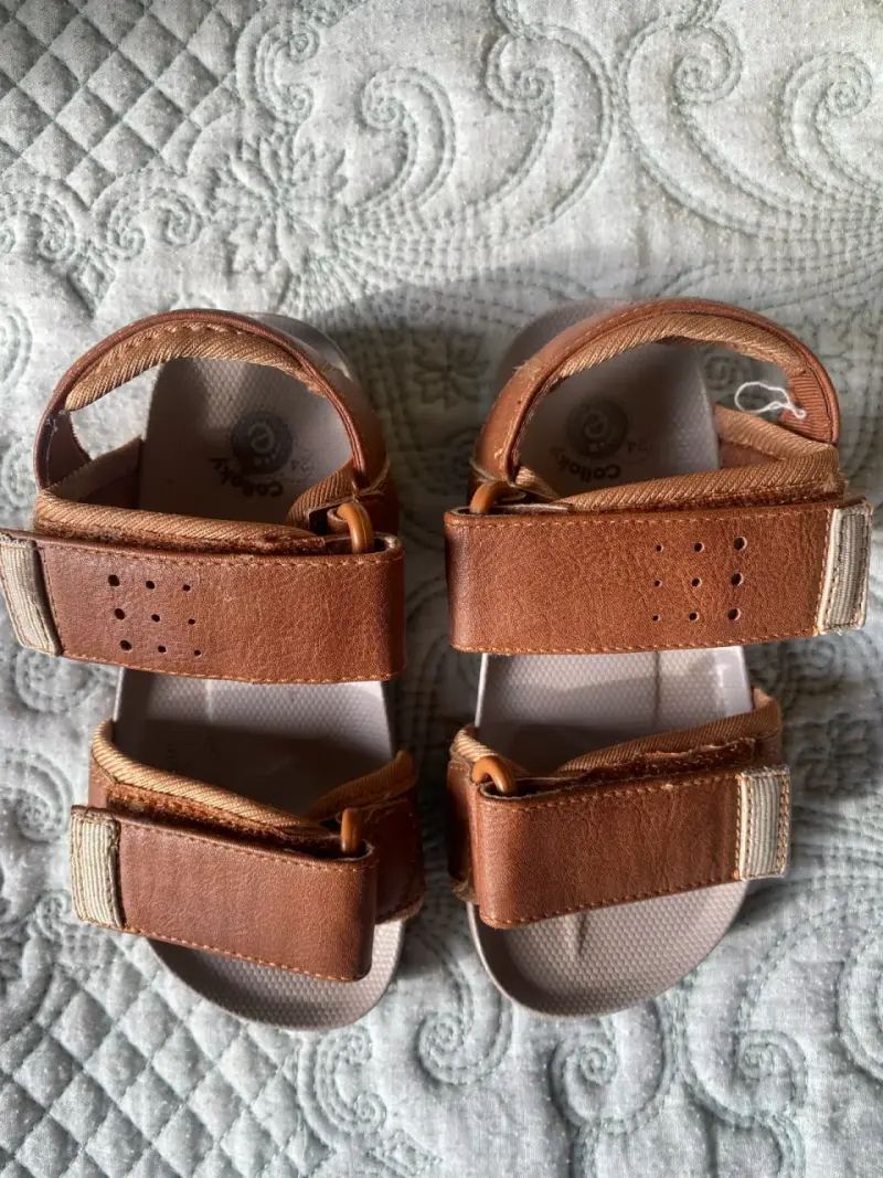 Sandalias de cuero Colloky marrón para niños - 2
