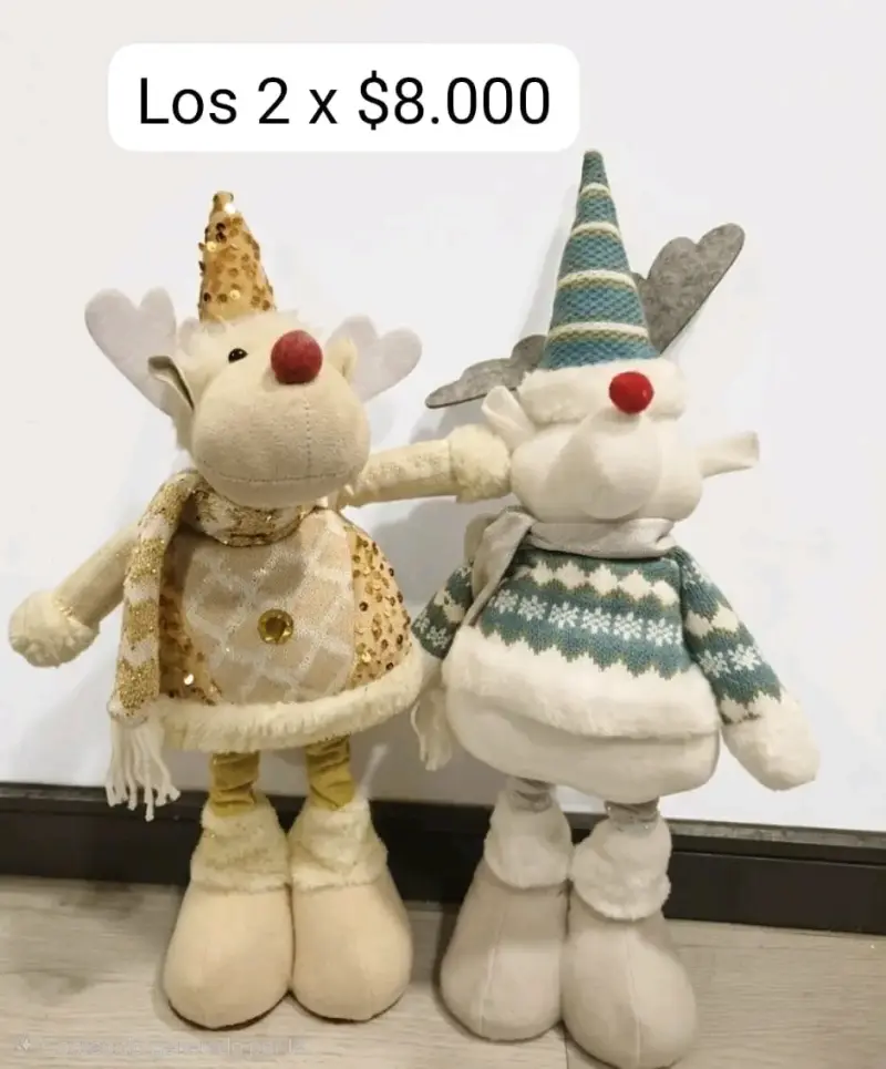 Decoración navideña renos de peluche