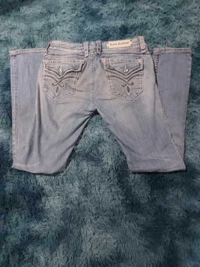 Jeans Rock Revival azul claro con bordado - miniatura 1