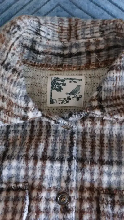 Chaqueta de lana a cuadros para mujer - miniatura 2