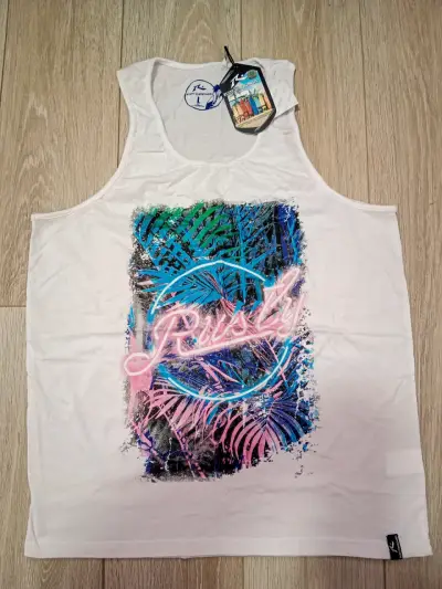 Polera sin mangas Rusty Surfboards diseño tropical - miniatura 1