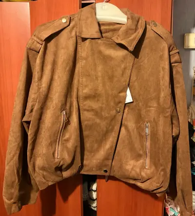 Chaqueta de gamuza marrón para hombre - miniatura 1