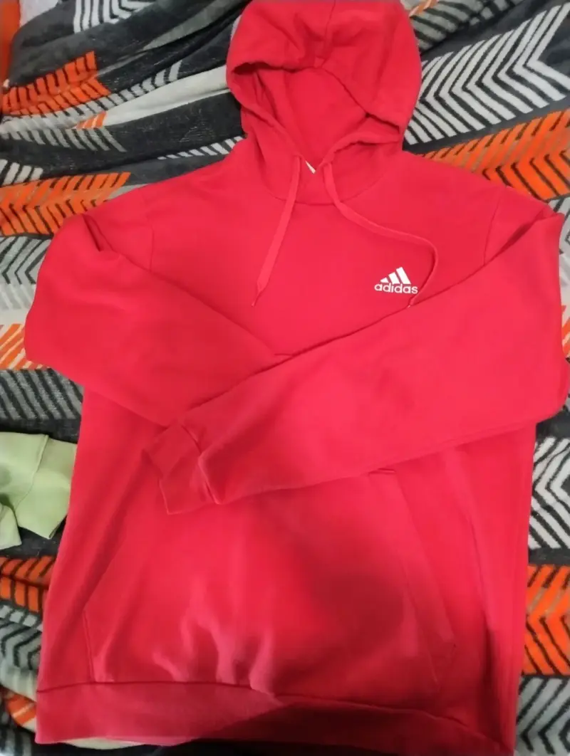 Polerón con capucha rojo Adidas para hombre