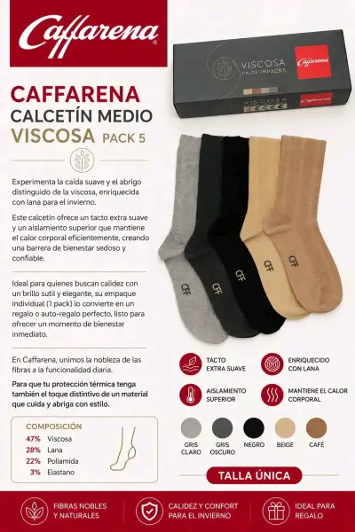 Pack de 5 calcetines Caffarena mujer con caja - miniatura 1