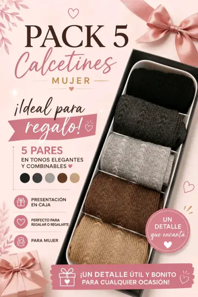Pack de 5 calcetines Caffarena mujer con caja - miniatura 2