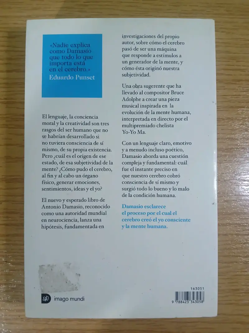 Libro 'Y el cerebro creó al hombre' de Antonio Damasio - 2