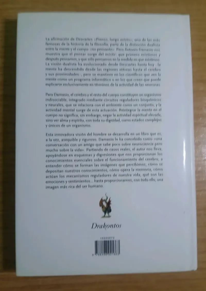 Libro 'El Error de Descartes' de Antonio Damasio - 2
