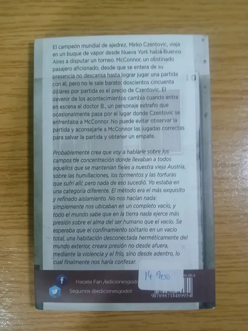 Libro 'Una Partida de Ajedrez' de Stefan Zweig - 2