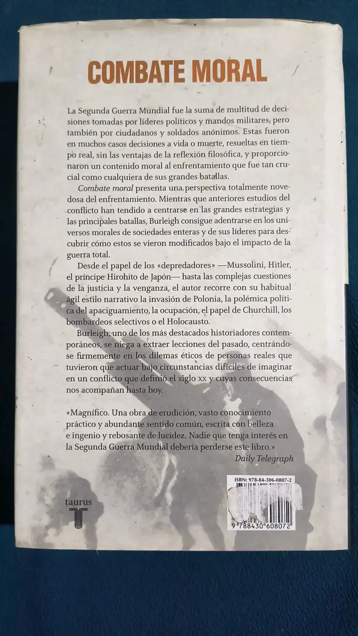 Libro 'Combate Moral' de Michael Burleigh - 2