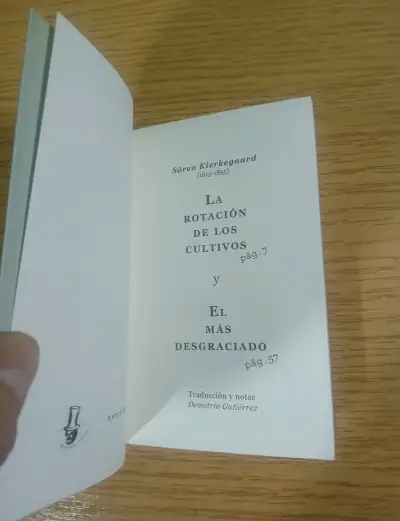 Libro 'La Rotación de los Cultivos' de Søren Kierkegaard - miniatura 3