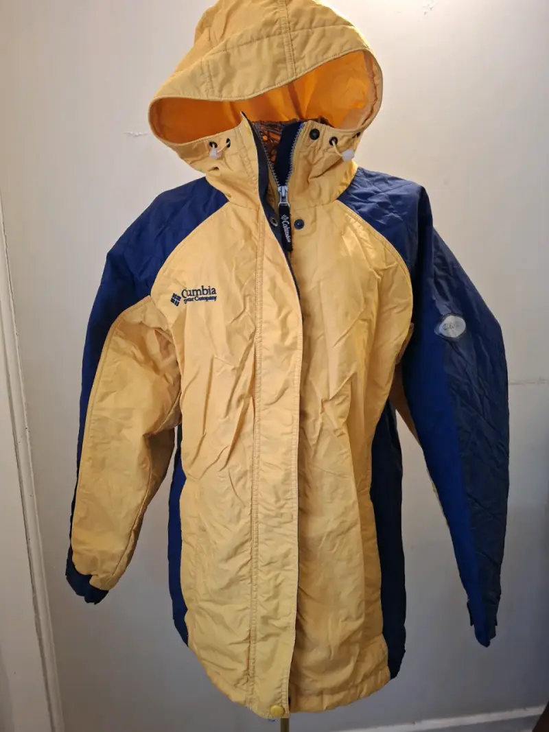 Chaqueta impermeable Columbia amarilla y azul - 1
