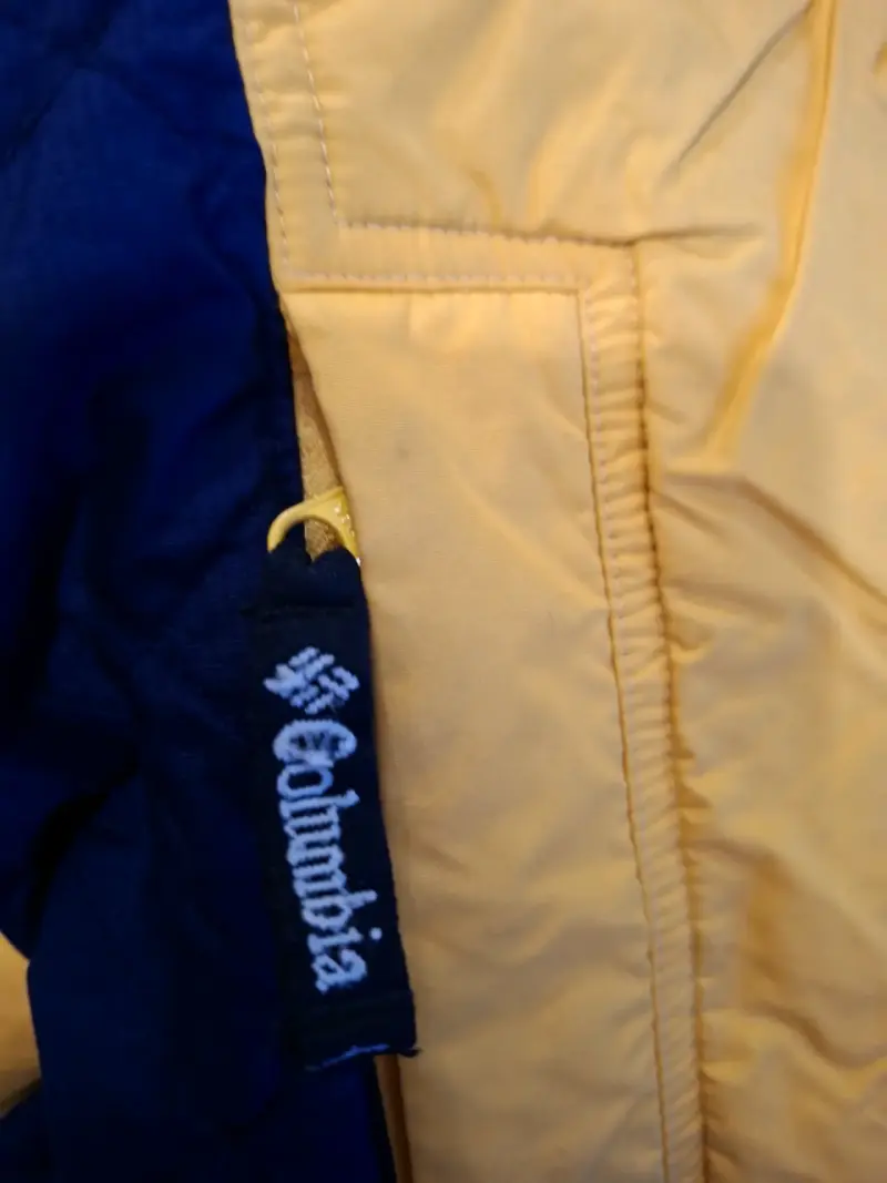 Chaqueta impermeable Columbia amarilla y azul - 4