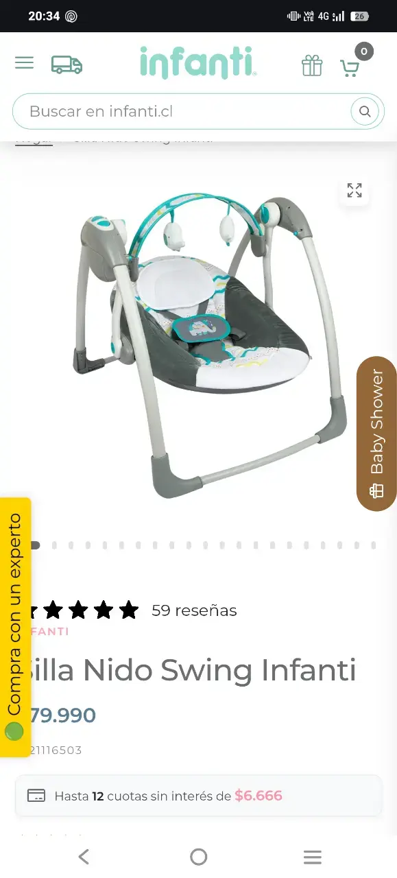 Mecedora electrica y a pila Infanti para Bebés - 1