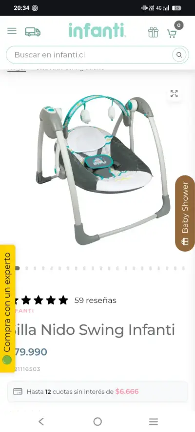Mecedora electrica y a pila Infanti para Bebés - miniatura 1