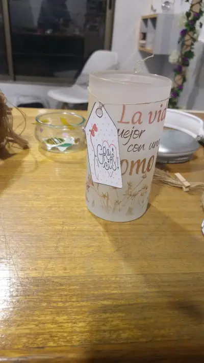 Vaso de vidrio con diseño de frases divertidas - miniatura 2