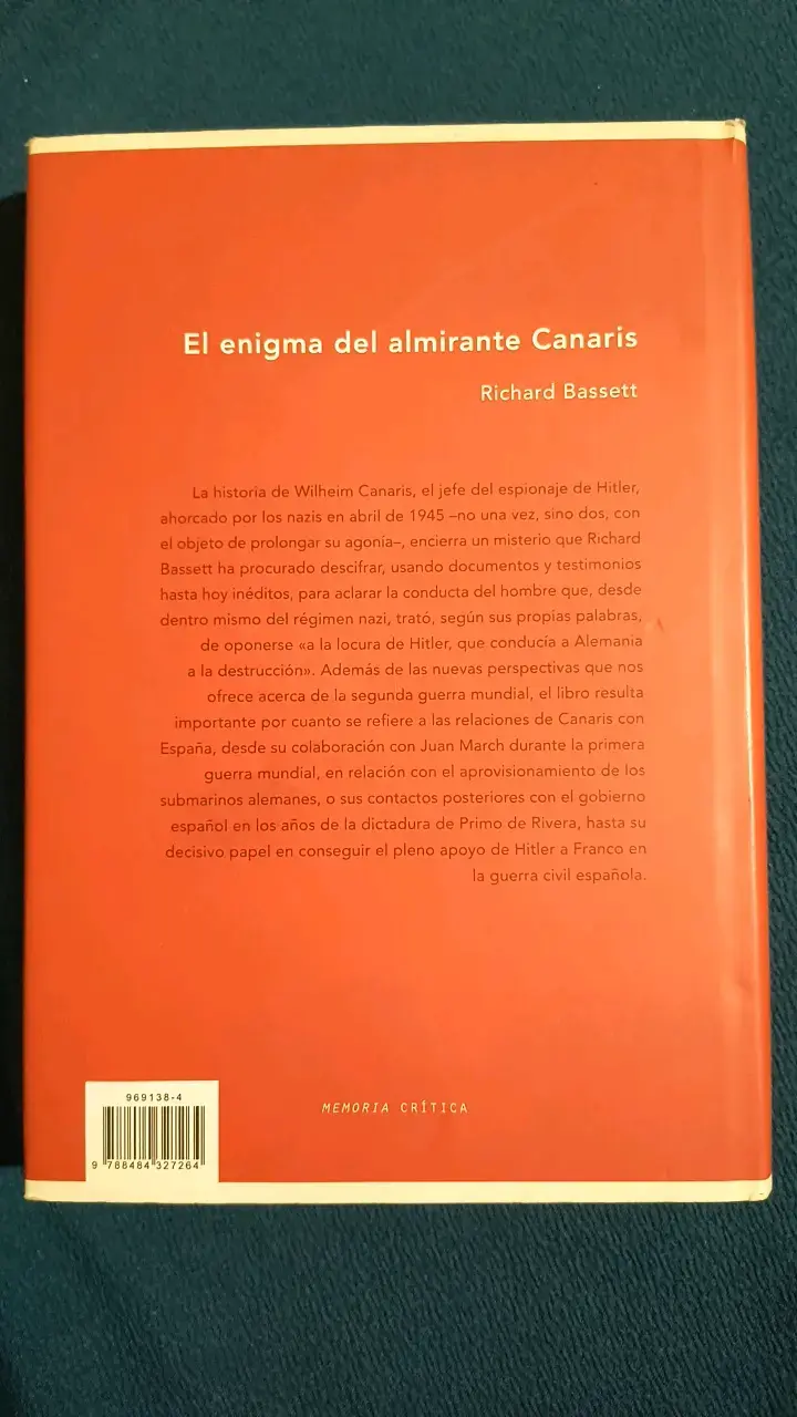 Libro El Enigma Del Almirante Canaris de Richard Bassett - 2