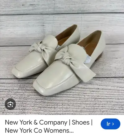 Zapatos planos blancos con lazo para mujer - miniatura 1