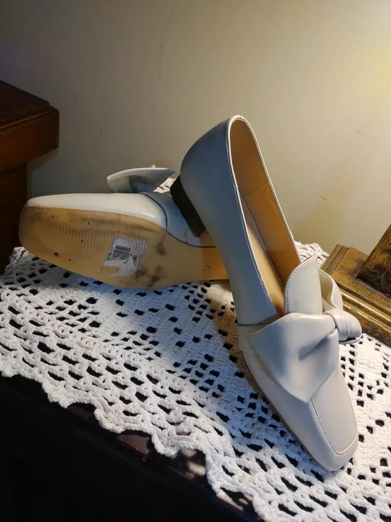 Zapatos planos blancos con lazo para mujer - 2