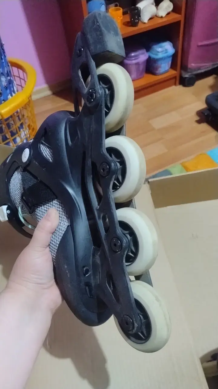 Patines en línea para adultos color gris y verde - 2