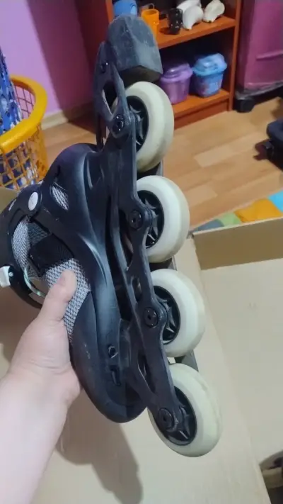 Patines en línea para adultos color gris y verde - miniatura 2