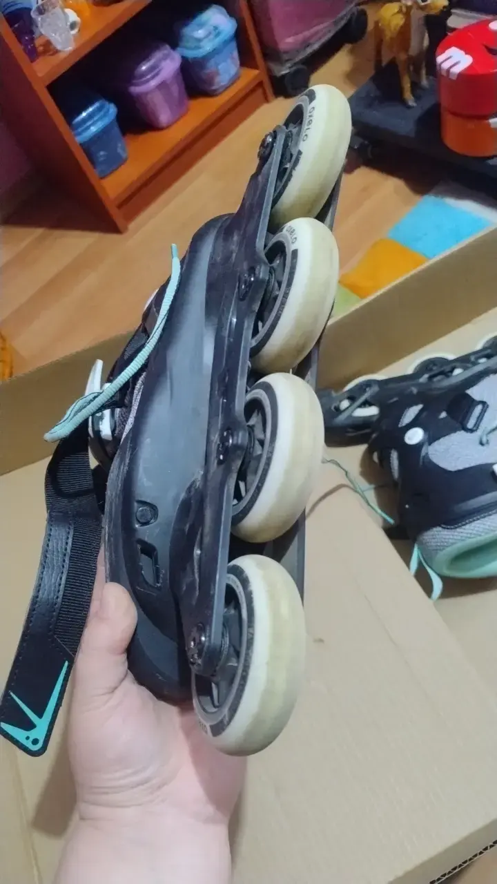 Patines en línea para adultos color gris y verde - 3