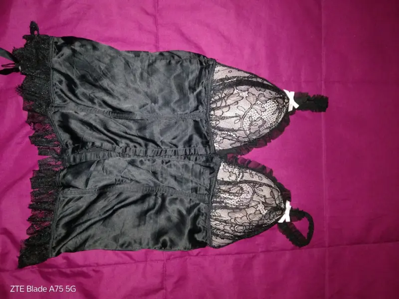 Conjunto de tops de encaje y terciopelo para mujer - 6