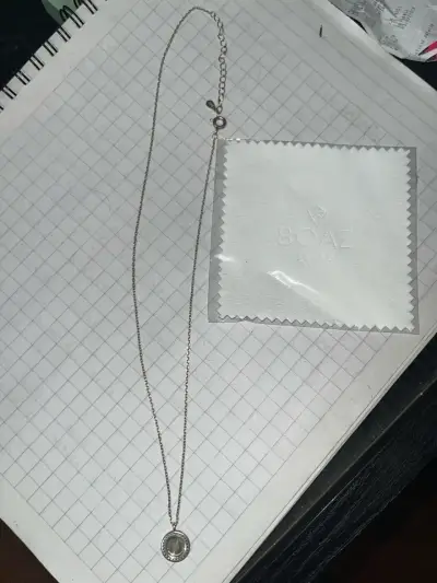 Collar de plata con medalla inicial Boaz - miniatura 2