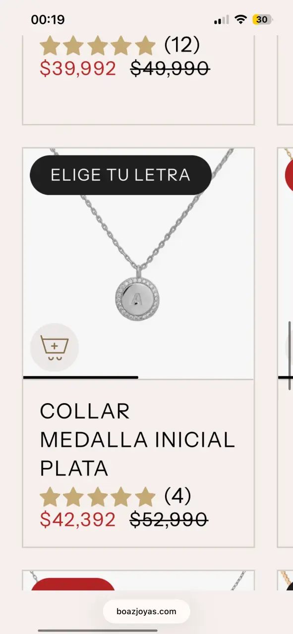 Collar de plata con medalla inicial Boaz - 4