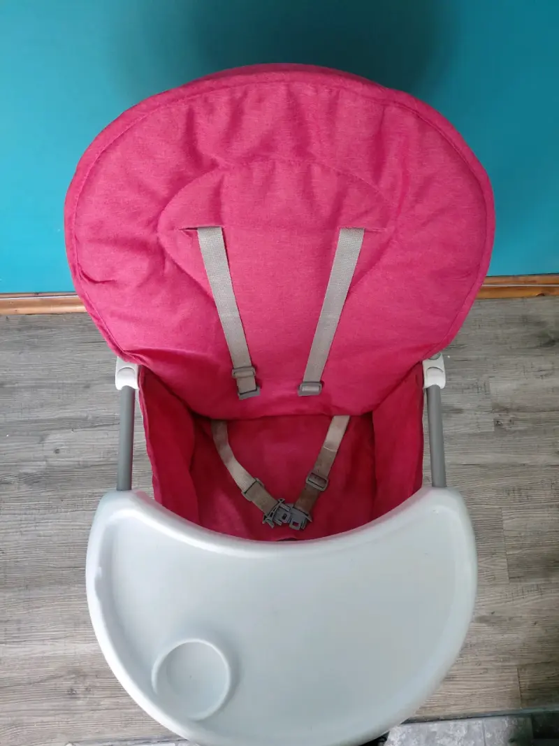 Silla de comer para bebé plegable color rosa - 1