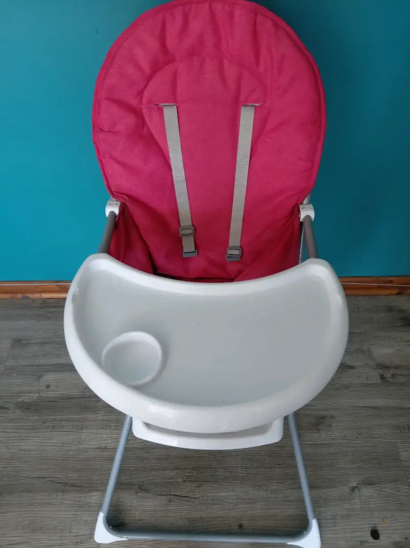 Silla de comer para bebé plegable color rosa - 3