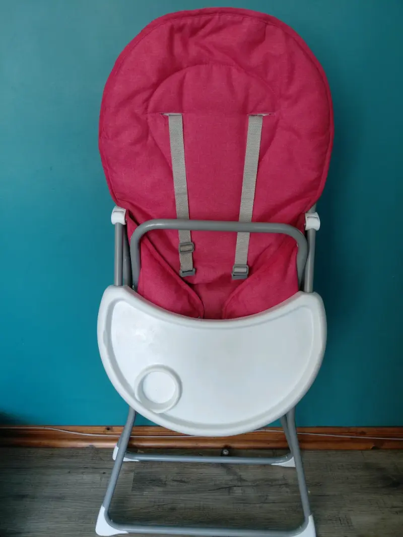 Silla de comer para bebé plegable color rosa - 4