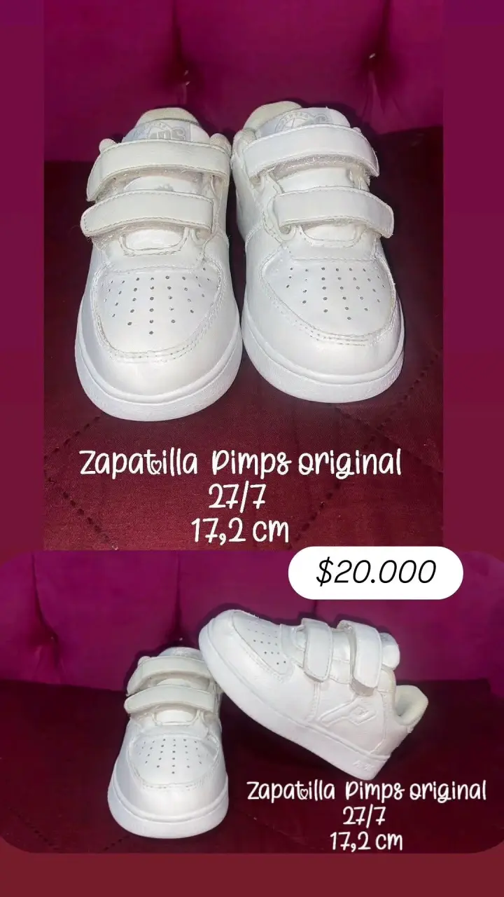 Zapatillas blancas infantiles con velcro - 1