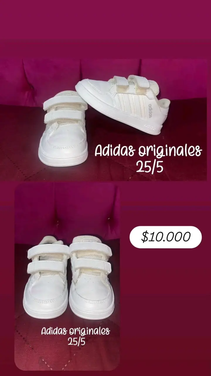 Zapatillas blancas infantiles con velcro - 2