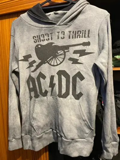 Polerón gris con capucha AC/DC para mujer - miniatura 1
