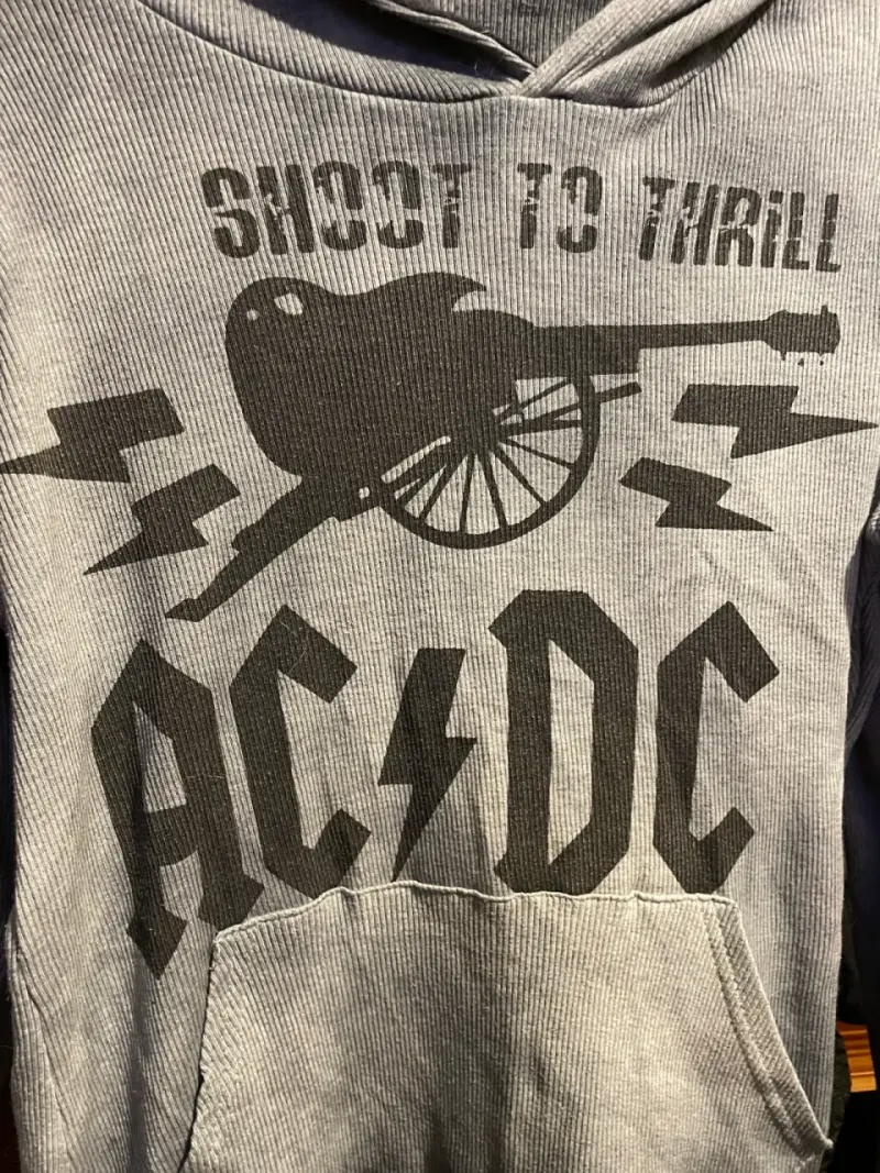 Polerón gris con capucha AC/DC para mujer - 2