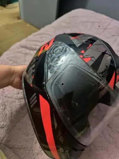Casco de moto LS2 Rookie negro y rojo - miniatura 1