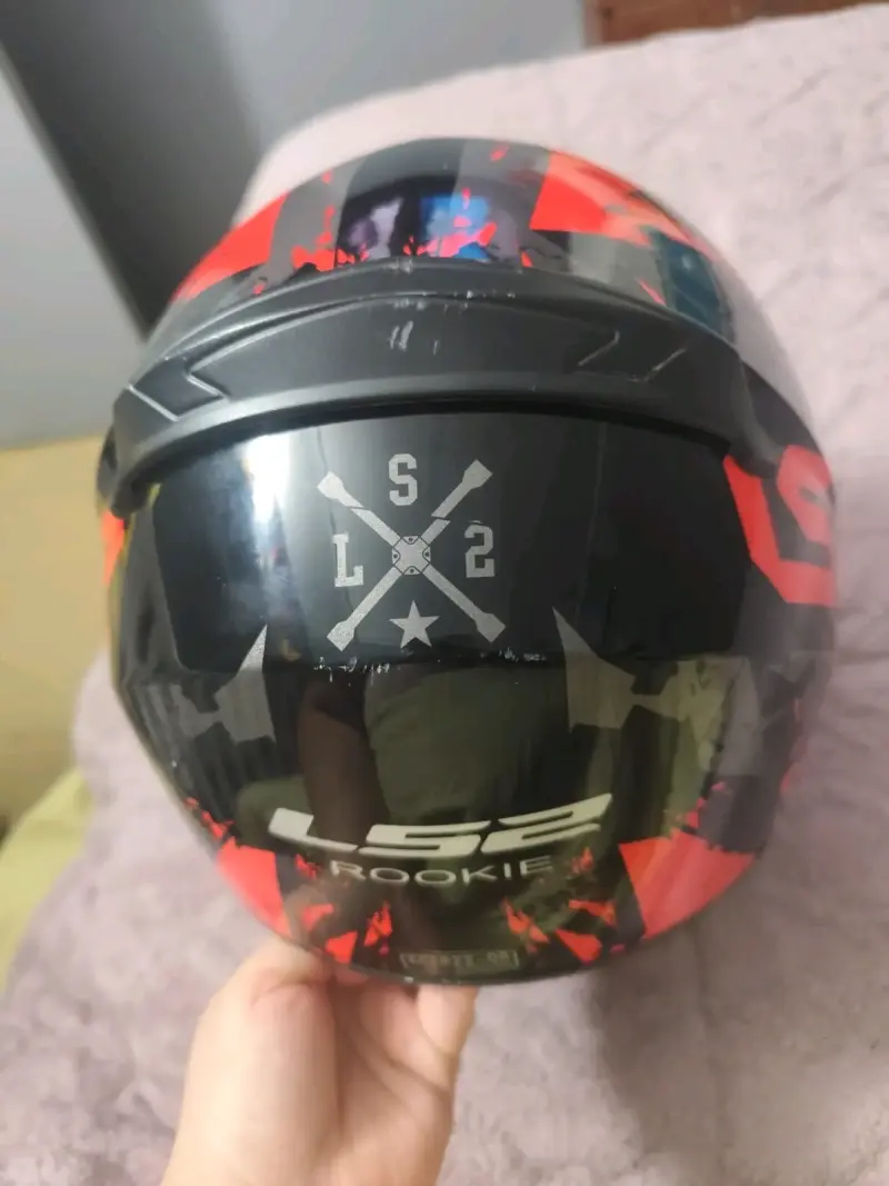 Casco de moto LS2 Rookie negro y rojo - 2