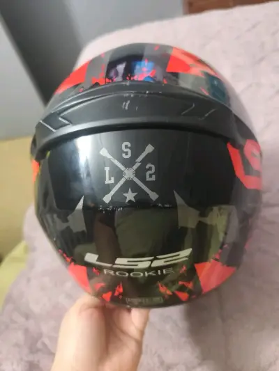 Casco de moto LS2 Rookie negro y rojo - miniatura 2