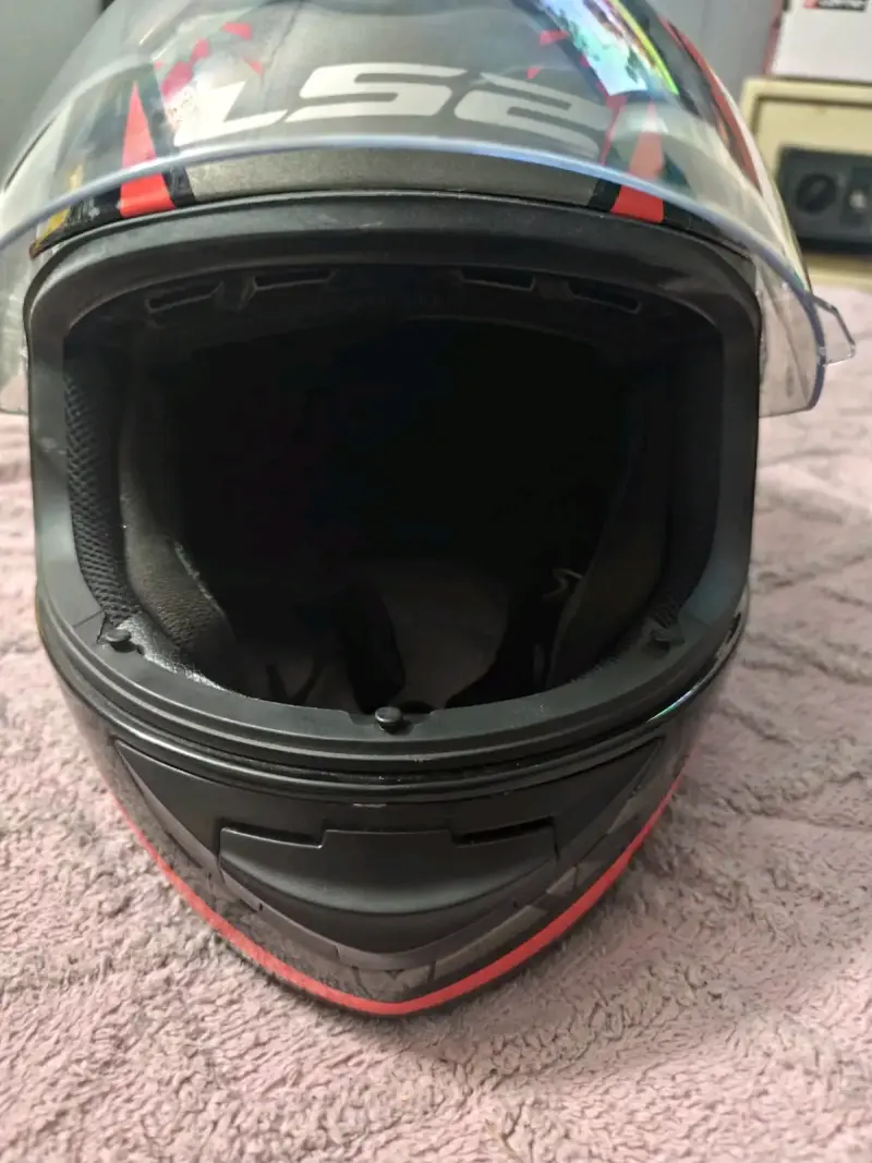 Casco de moto LS2 Rookie negro y rojo - 3