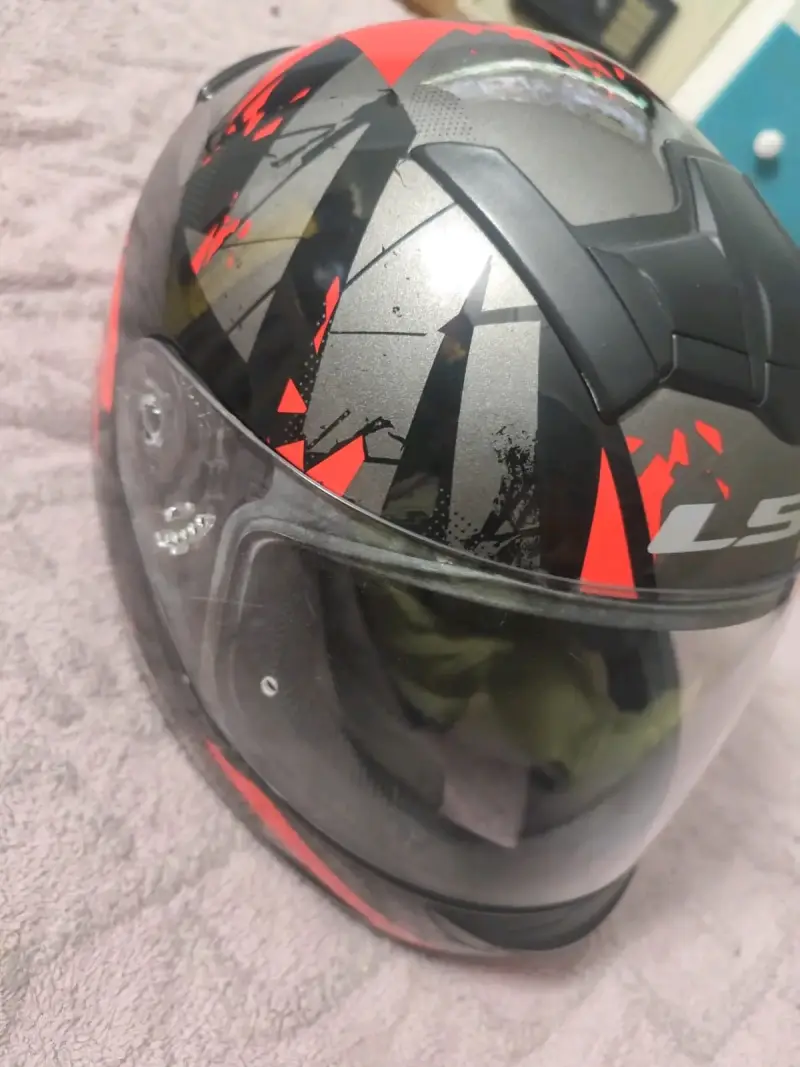 Casco de moto LS2 Rookie negro y rojo - 5