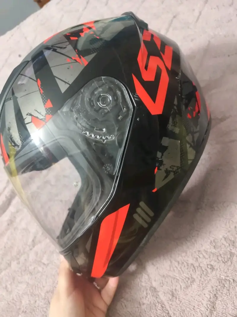 Casco de moto LS2 Rookie negro y rojo - 6