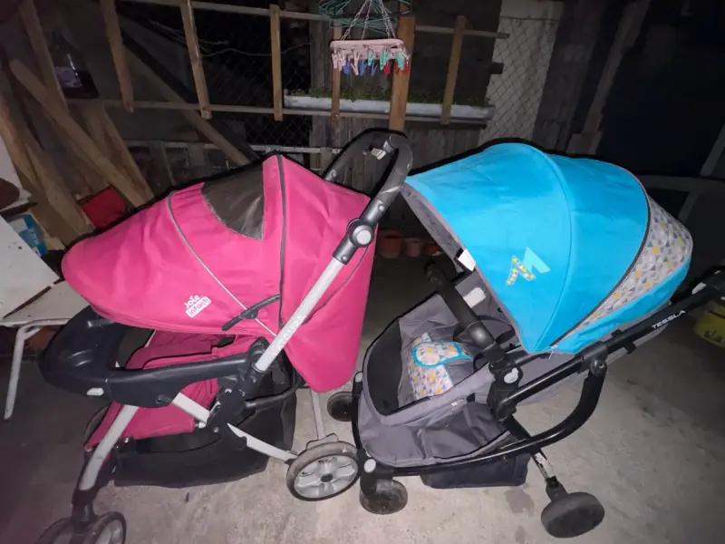 Coche de bebé doble Joie Infanti y Tessi azul - 1